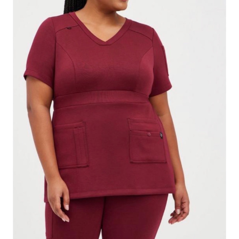 🆕Torrid Strong Cupro V-Neck Waistband Scrub Uniform Top 1 1X 14 NWOT Torrid New